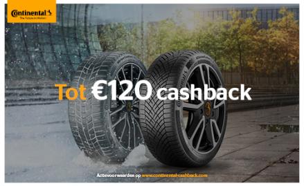 Continental Cashback actie: cashback tot €120 Continental Cashback actie: cashback tot €120